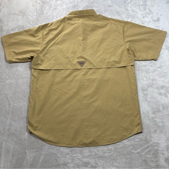 Columbia PHG Tan Brown Hunting Rifle Short Sleeve Button Down Shirt Vented - Picture 6 of 12
